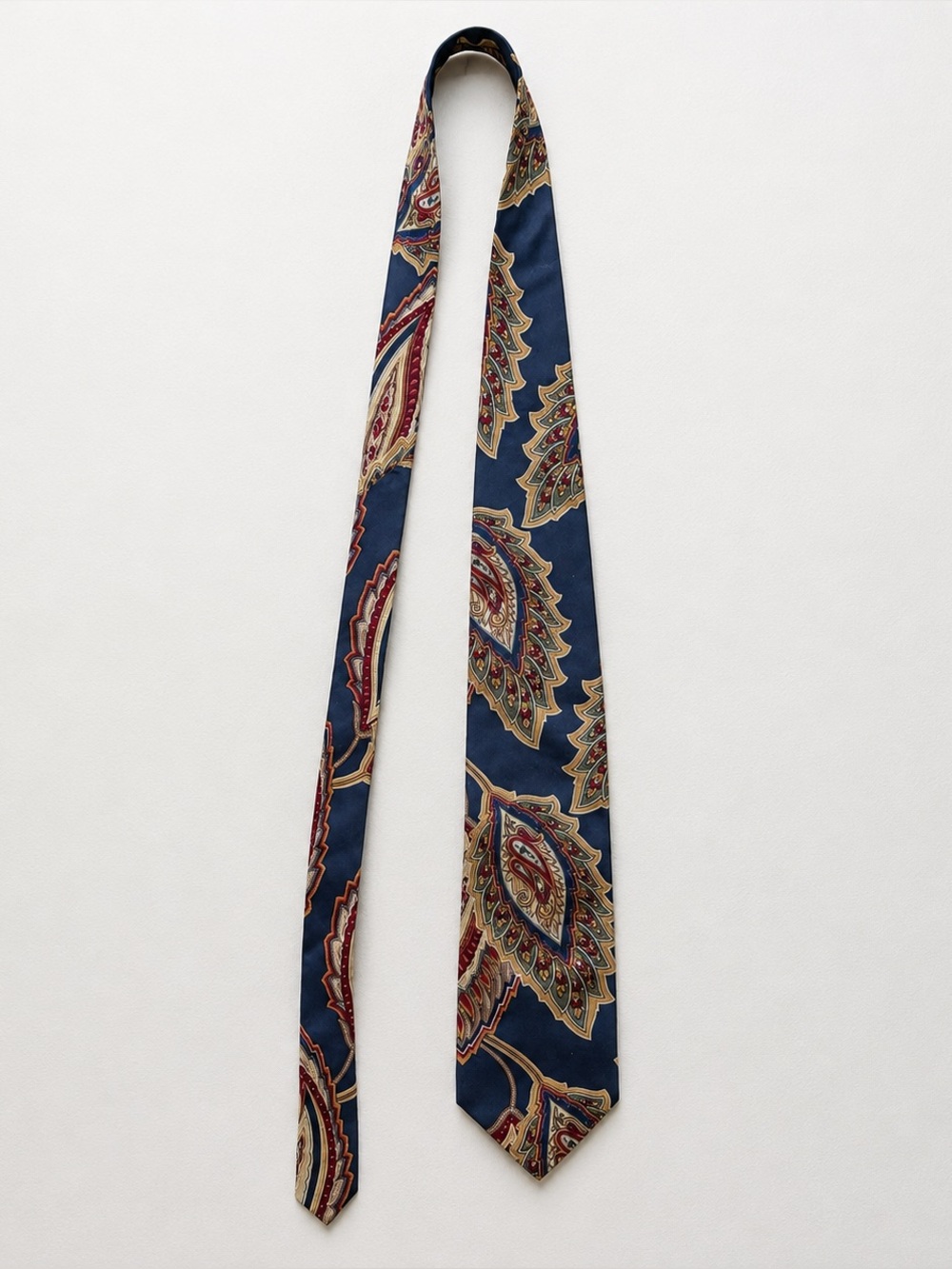 Christian Dior Monsieur Silk Tie Navy Paisley Vintage Made in Italy Necktie
